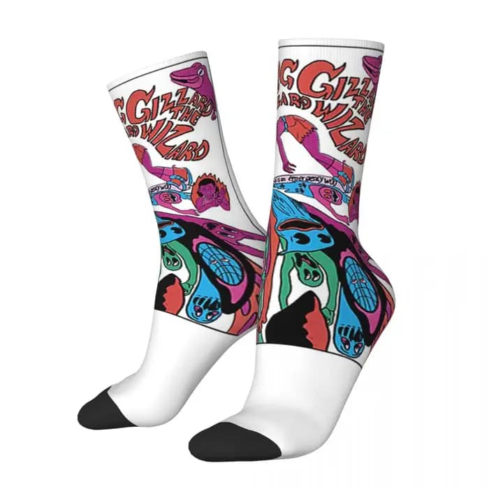 Chaussettes King Gizzard et The Lizard Wizard pour hommes et femmes, bas absorbant la transpiration
