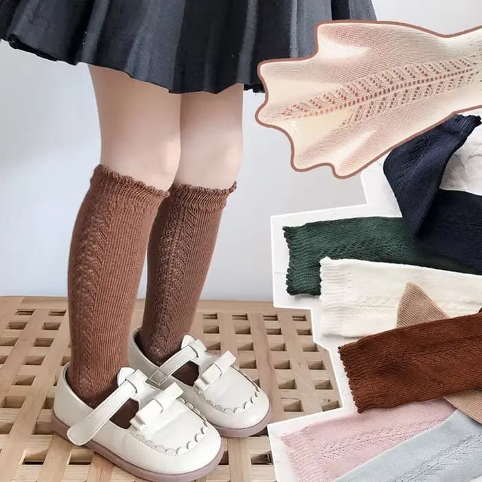 1 paire 100% coton enfants chaussettes hautes bébé filles garçons printemps automne coton maille res
