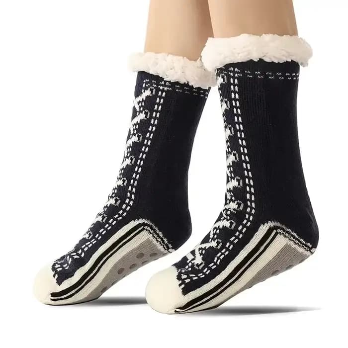 Chaussette thermique moelleuse pour femmes, Panda, hiver, peluche chaude, antidérapante, pour dormir