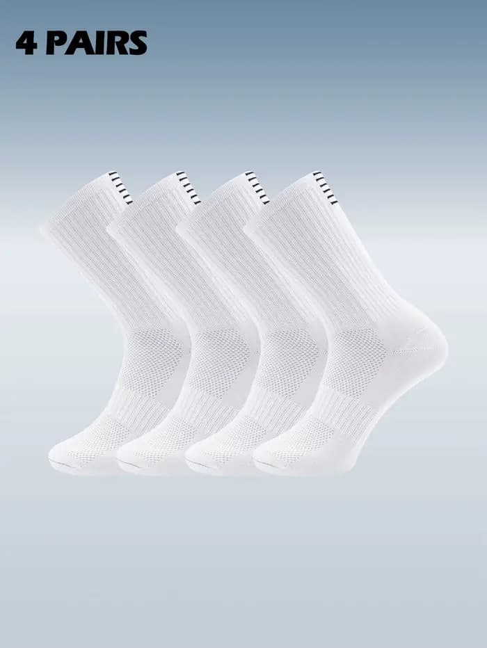 4 paires de chaussettes de cyclisme à compression pour hommes et femmes, adaptées au cyclisme, à la