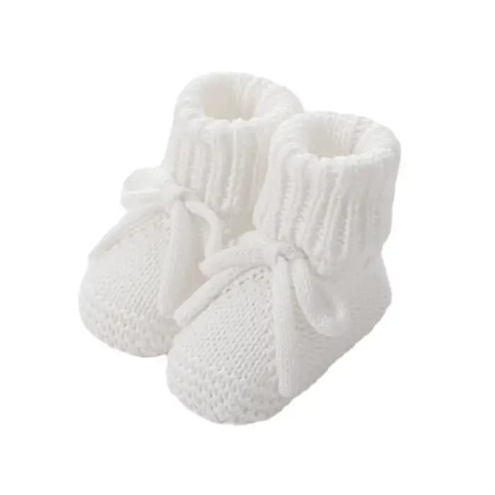 Adorables chaussures en tricot avec nœud pour bébé, chaussettes douces pour ramper, chaussettes de s