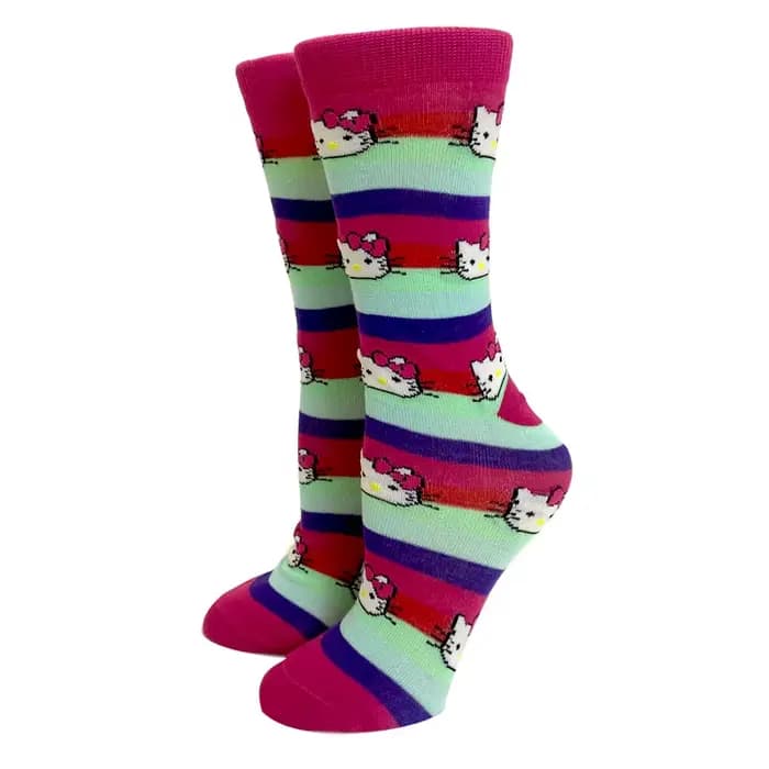 Anime Colorful Funny Happy Casual Long Socks for Women, fur s, Harajuku, Cute Cartoon Cat, Creative