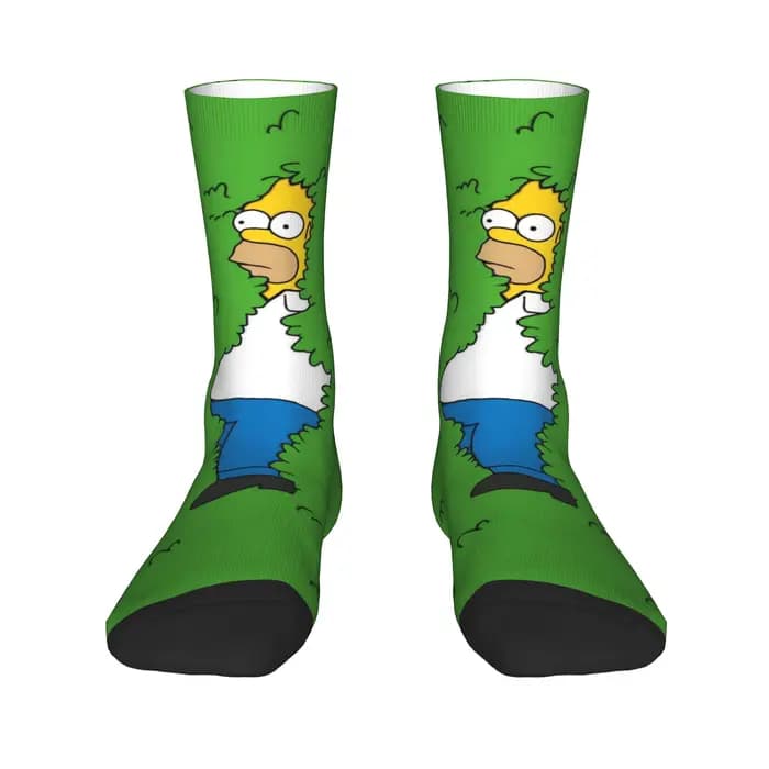 Chaussettes amusantes unisexes de dessin animé The S-Simpsons Homer pour l'automne et l'hiver, chaus