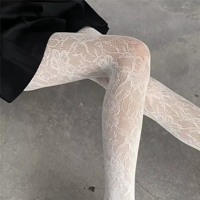 Lolita – collants floraux Style Punk pour filles, bas colorés, cuisses hautes, Lingerie Sexy pour fe