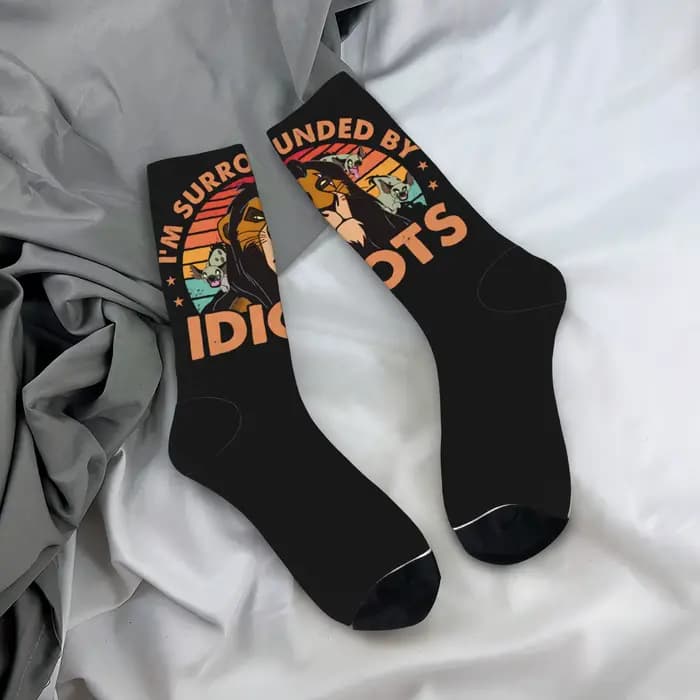 Chaussettes Le Roi Lion personnalisées, chaussettes décontractées d'automne, chaussettes antidérapan