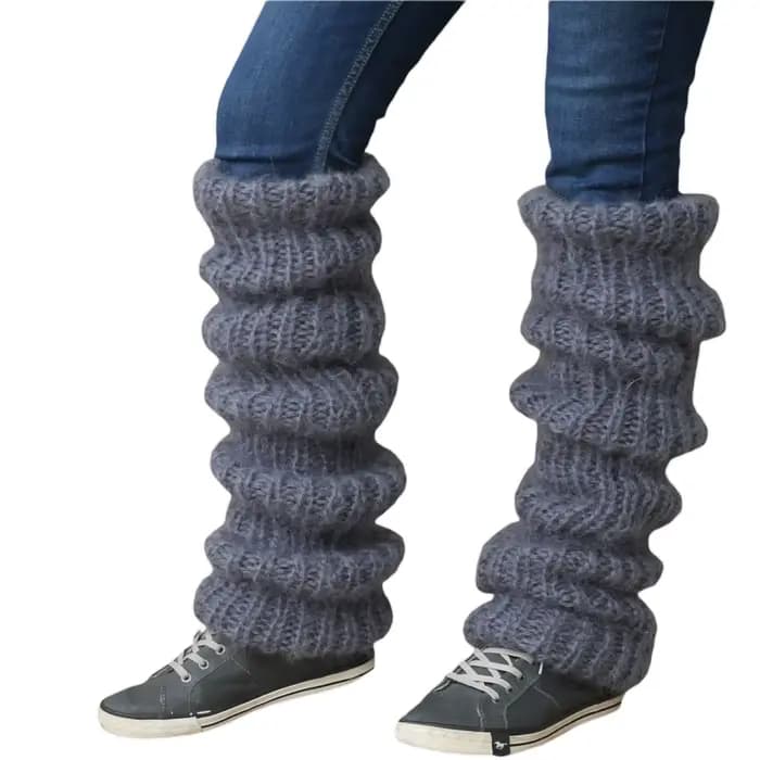 Jambières en mohair pour femmes, chaussettes de sport décontractées, Parker ouvert, chaud, hiver, fê
