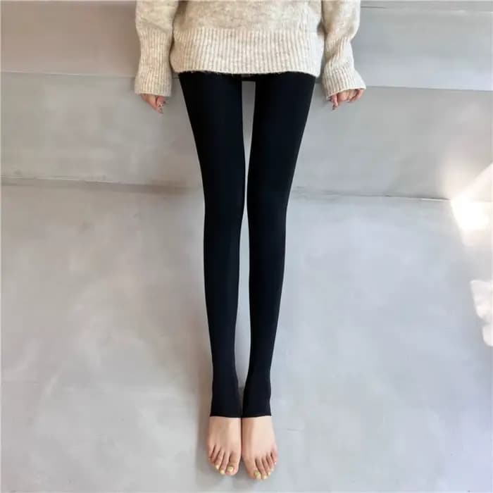Collants sexy taille haute couleur chair effet peau nue épais pour femme, collants d'hiver, collants