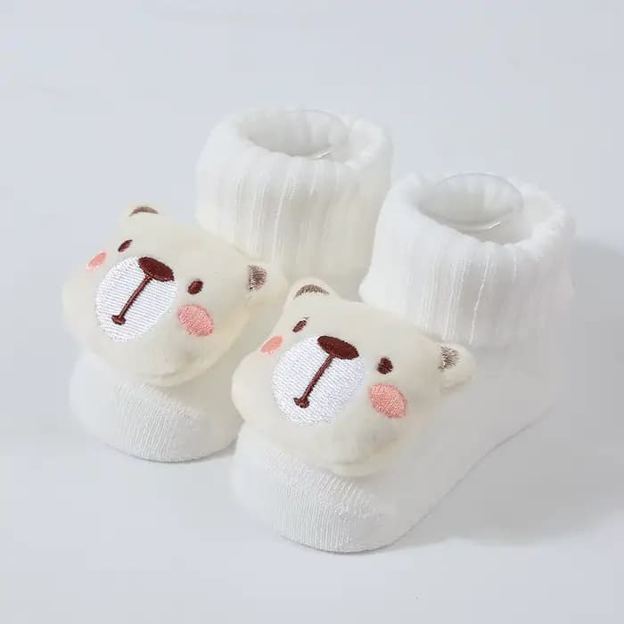 Mignon dessin animé poupée nouveau-né chaussettes printemps nouveau bébé doux solide Prewalker trico