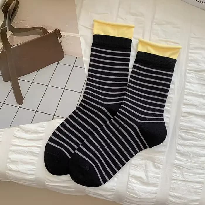 Femmes chaussettes nouvelle couleur mode rayé chaussettes pour femme respirant décontracté à la mode