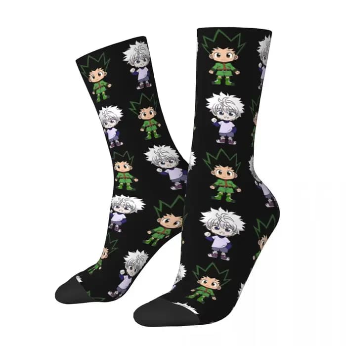 Chaussettes à tube moyen Hunter X Hunter pour hommes et femmes, chaussettes Gon Killua Zoldyck, haut