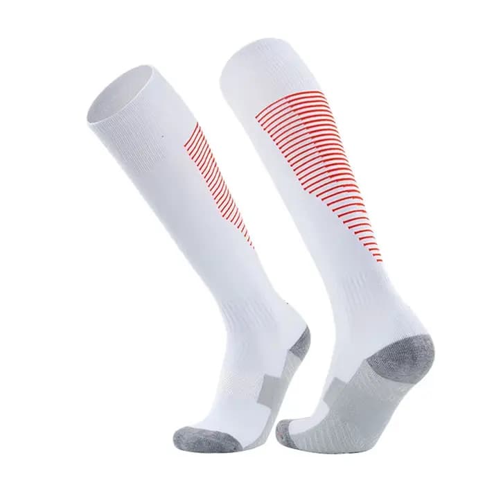 Chaussettes de football pour hommes sur le mollet chaussettes athlétiques à coussin long blanc noir