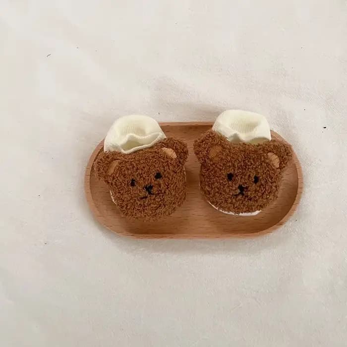 Nouveau bébé chaussettes courtes nouveau-né dessin animé ours chaussette enfants doux bateau chausse