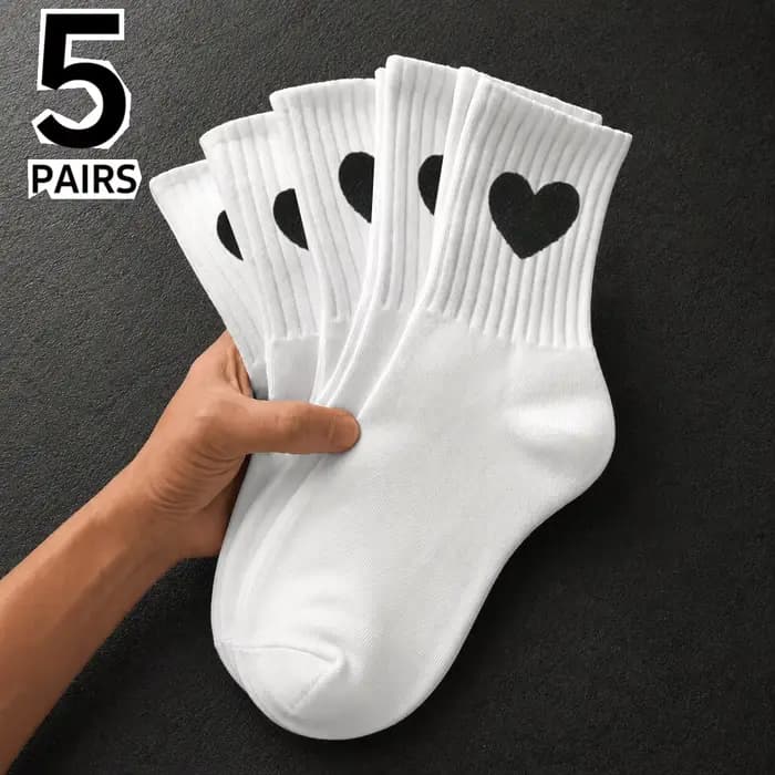 Chaussettes mi-hautes côtelées blanches pour femme, style japonais, mignonnes, décontractées, sporti