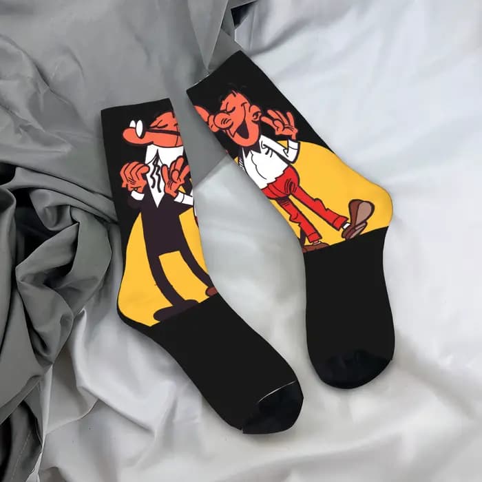 Chaussettes Mort & Phil Mortadelo y Filemón, chaussettes gothiques, chaussettes d'automne anti-trans