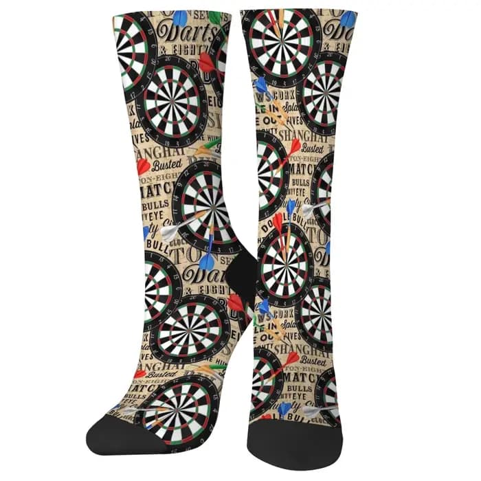 Chaussettes pour hommes style rétro jeu de fléchettes, respirantes, antidérapantes, décontractées, s