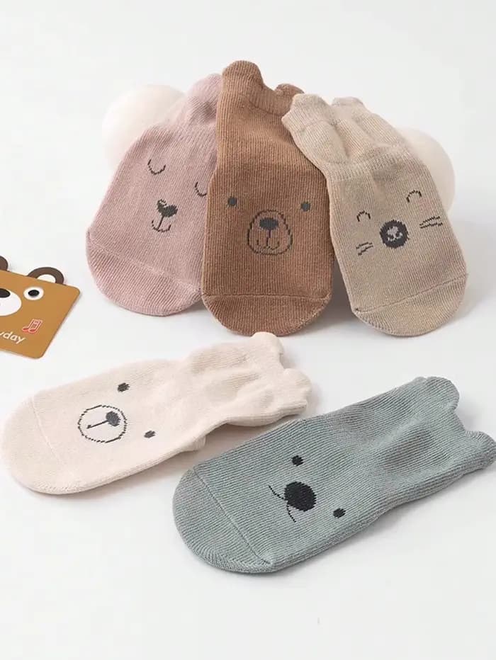 5 paires de chaussettes de sol pour bébé, toutes saisons, antidérapantes, pour enfants en bas âge, f