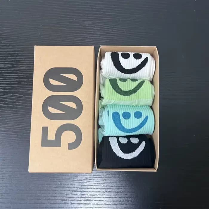 Chaussettes pour femmes visage souriant mignon Style coréen boîte-cadeau paquet printemps/été chauss