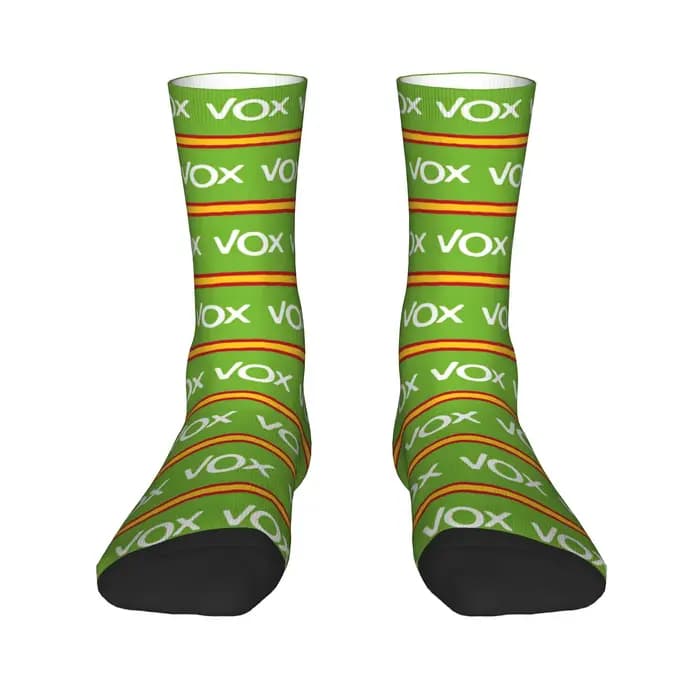 Mode hommes chaussettes Harajuku espagne Vox Logo chaussette Polyester espagne drapeau haute qualité