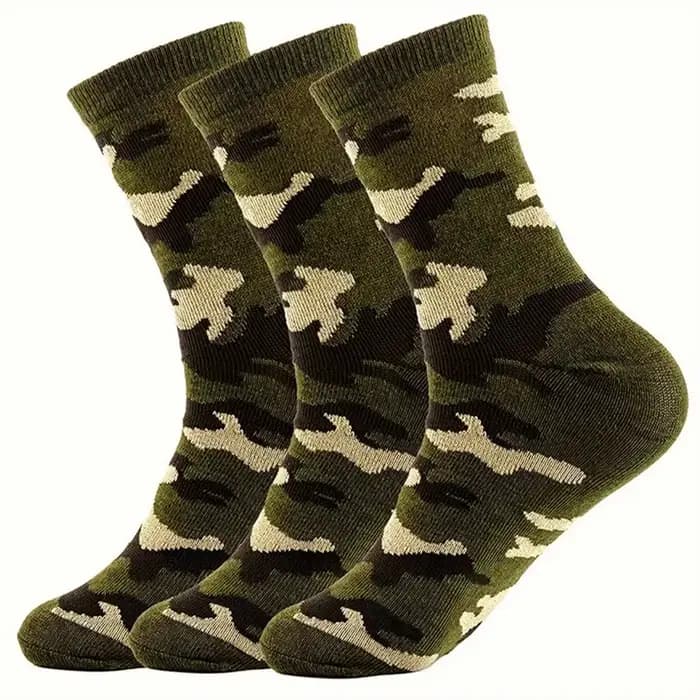 3/12 paires de chaussettes mi-tube camouflage pour hommes, style streetwear tendance, anti-odeur, ab
