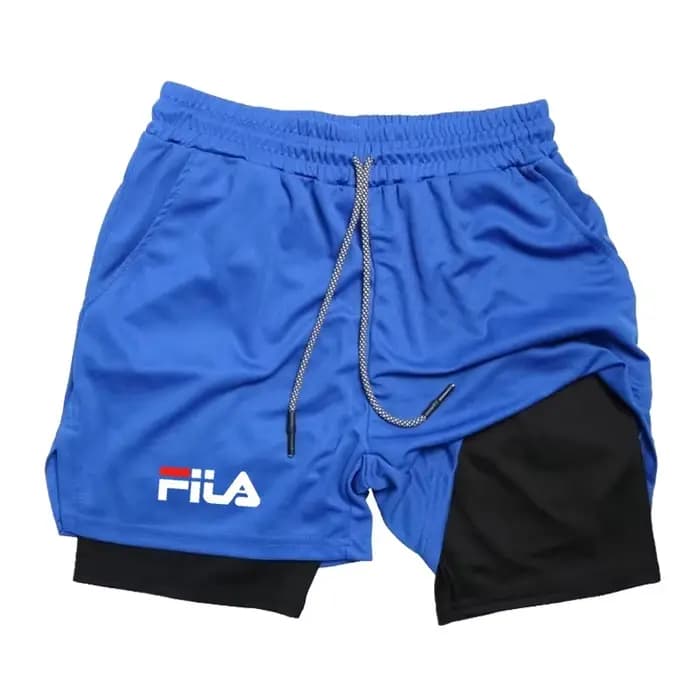 Shorts de sport multifonctionnels 2-en-1 double couche pour hommes, idéaux pour l'entraînement, le j