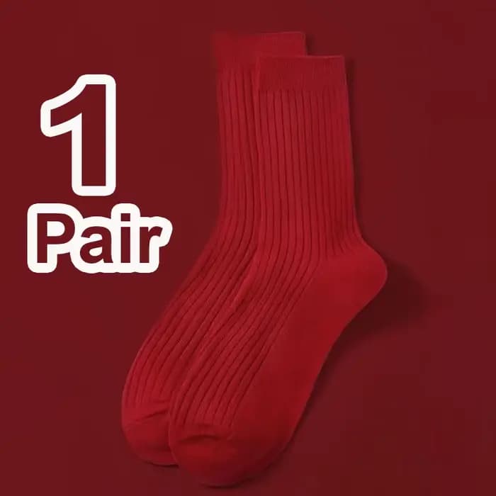 1 paire de chaussettes de vacances rouges unisexes, à la mode, pour nouvel an chinois, mariage, doux
