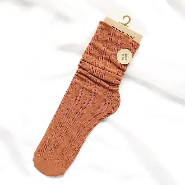 Chaussettes japonaises pour filles Kawaii, mignonnes, en maille, évidées, solides, Harajuku, rétro,