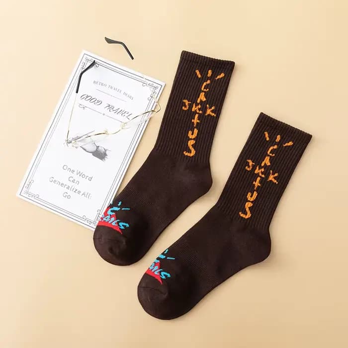 Chaussettes hautes en noix de cajou pour hommes et femmes, style sportif, planches à roulettes de ru