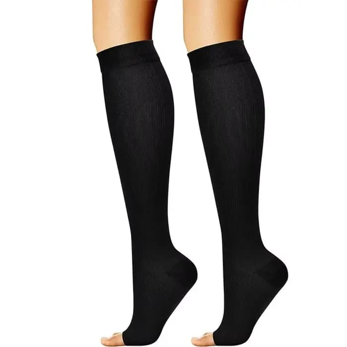 Chaussettes de Compression flexibles S/M/L/XL/XXL, chaussettes médicales noires à Compression, haute