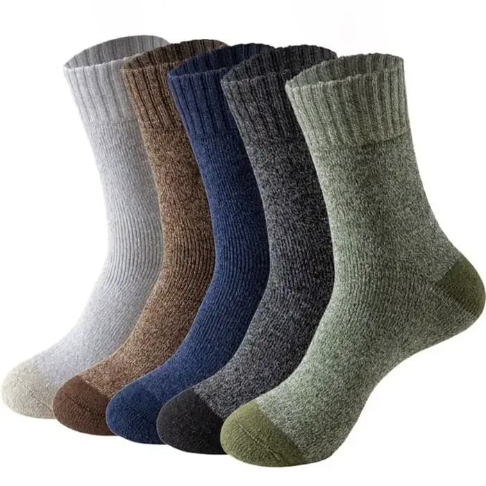 2026 nouvelles 5 paires de chaussettes en laine mérinos pour hommes, chaussettes de randonnée Super