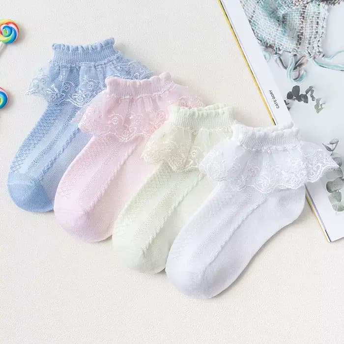 10 paires/lot bébé filles enfants chaussettes dentelle à volants princesse maille enfants cheville c