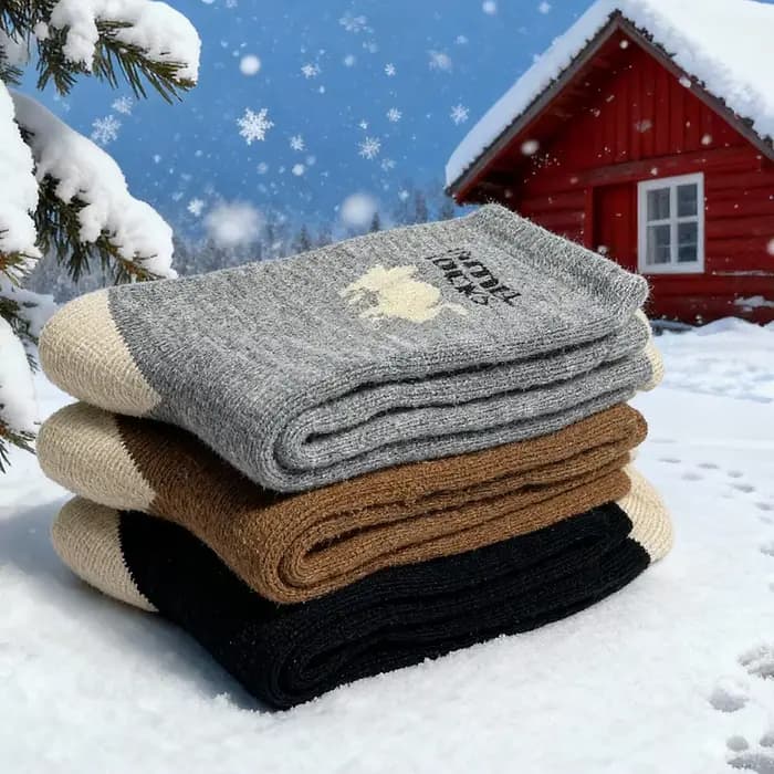 3 paires de chaussettes d'hiver de haute qualité pour hommes et femmes, bottes de neige chaudes et é