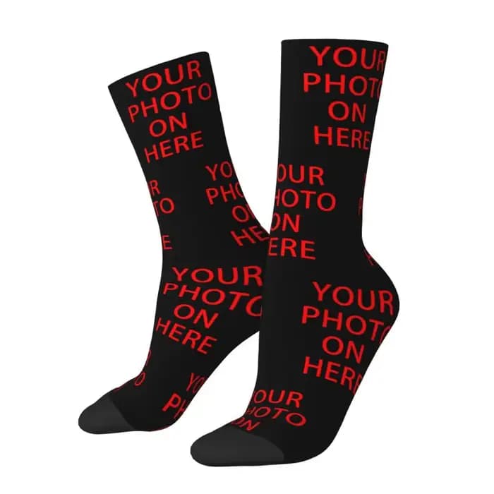 Personnalisez votre photo Chaussettes pour hommes unisexes Kawaii imprimées en 3D Chaussettes habill