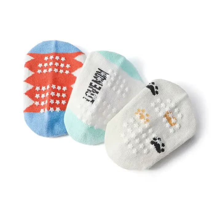 6 paires de chaussettes pour enfants, chaussettes de sol antidérapantes en coton à motif d'animaux d
