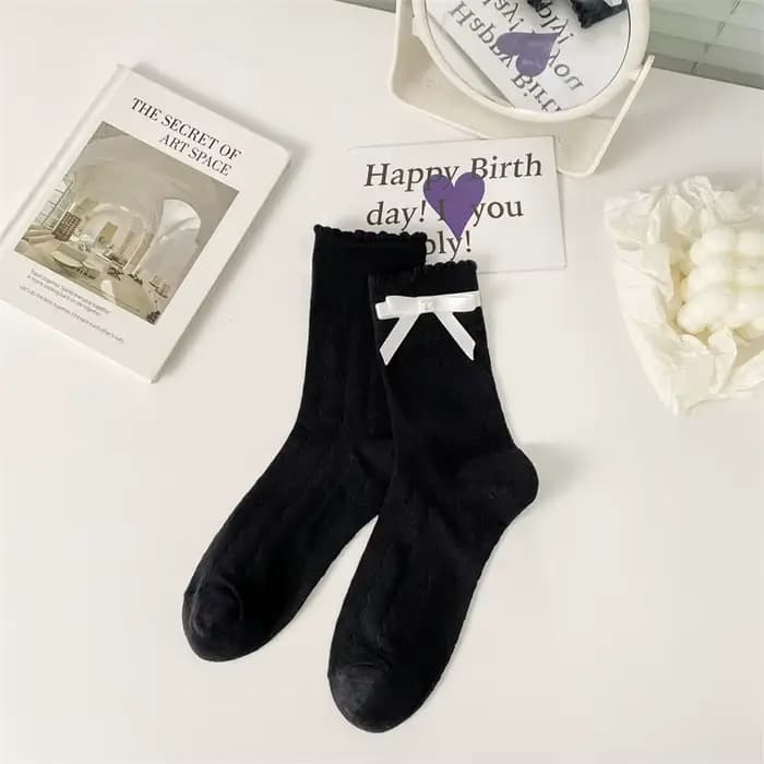 Chaussettes pour femmes, nouvelle collection printemps-été, chaussettes à nœuds, chaussettes fines à