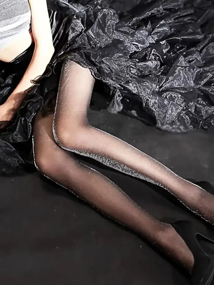 Collants transparents noirs brillants pour femmes, adaptés à un usage quotidien/achat de Date/fête d