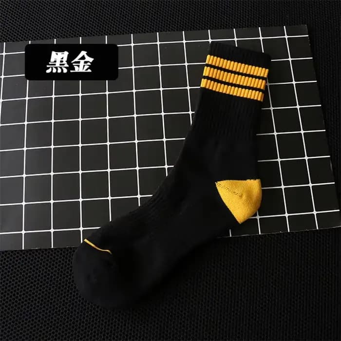Chaussettes tube en coton absorbant la transpiration pour hommes, fond de serviette éponge, rayures