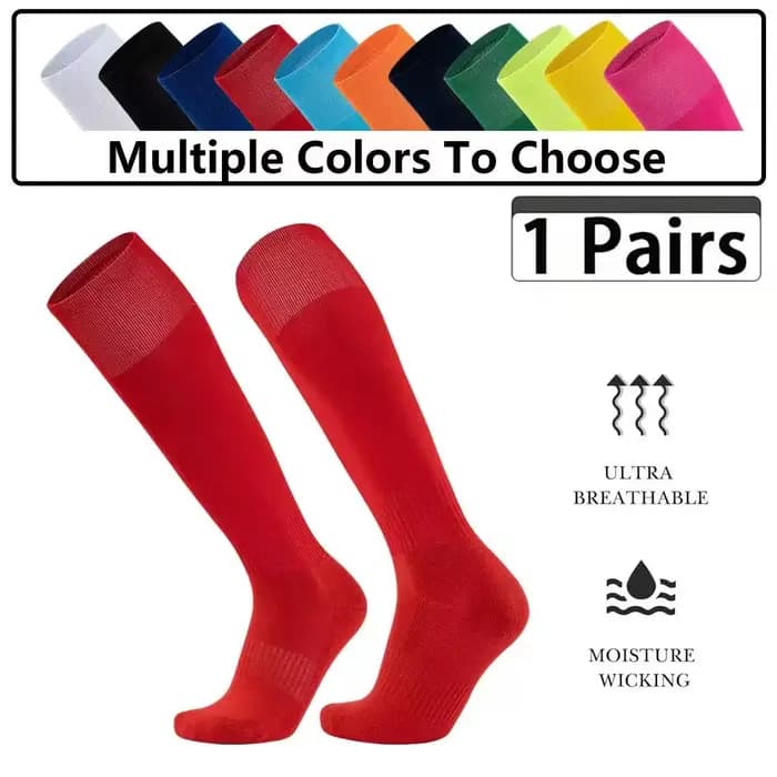 1 paire de chaussettes de football, chaussettes d'entraînement à fond épais en tissu éponge, disponi