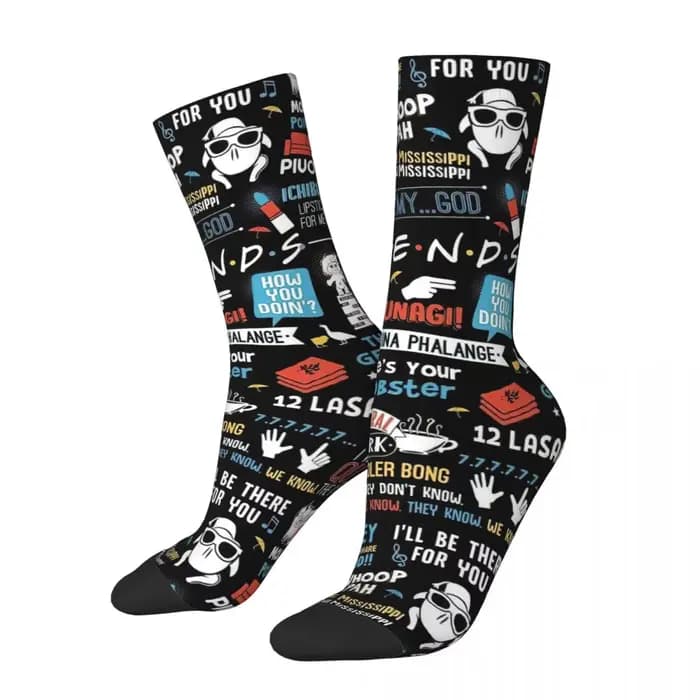 Amis série émission de télévision chaussettes hommes femmes décontracté dessin animé Central Perk ch