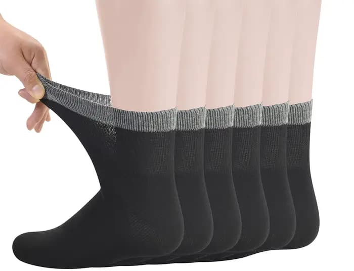 Chaussettes de rinçage pour diabétiques en bambou pour hommes, avec parka sans couture et haut non l