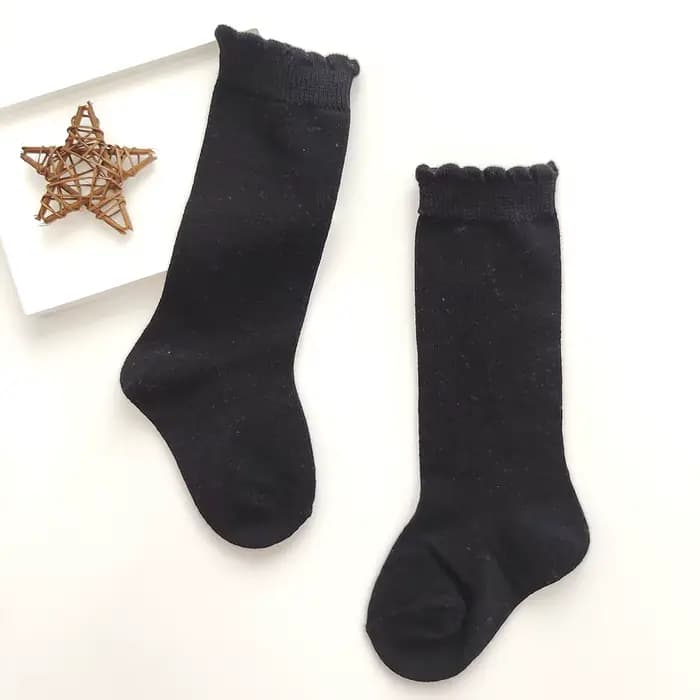 Chaussettes hautes pour enfants, chaussettes longues plates pour bébés filles et garçons, en coton d