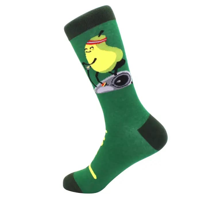 Mode drôle hommes chaussettes Hip Hop Harajuku Kawaii dessin animé coton chaussettes fruits animaux