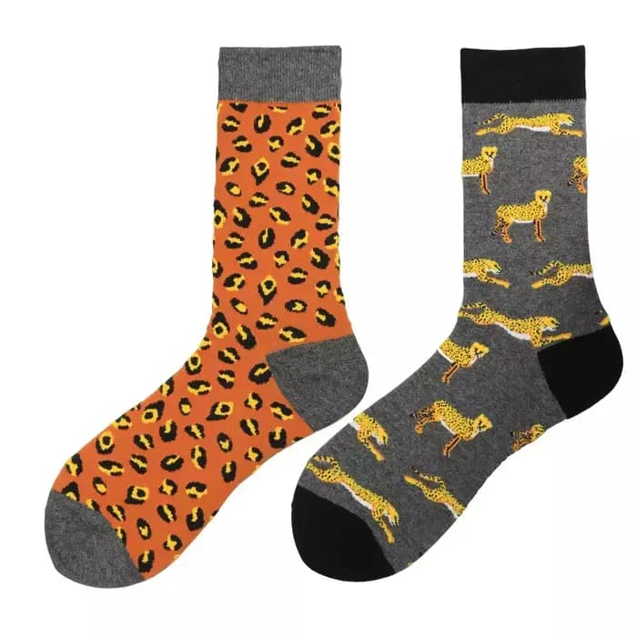 Chaussettes Harajuku pour hommes avec impression drôle AB asymétrique mode chaussettes de skateboard