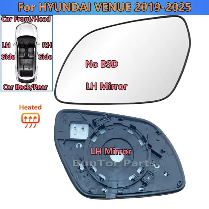 Rétroviseur extérieur chauffant gauche ou droit avec BSD pour Hyundai VENUE 2019-2025 et iX35 2018-2