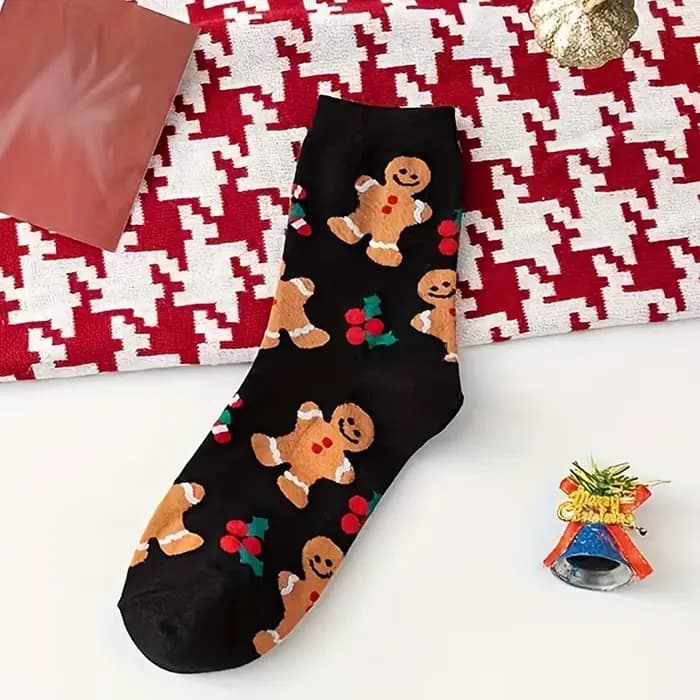 Chaussettes de noël hiver chaud pain d'épice homme chaussettes tricotées absorbant la sueur mode hom