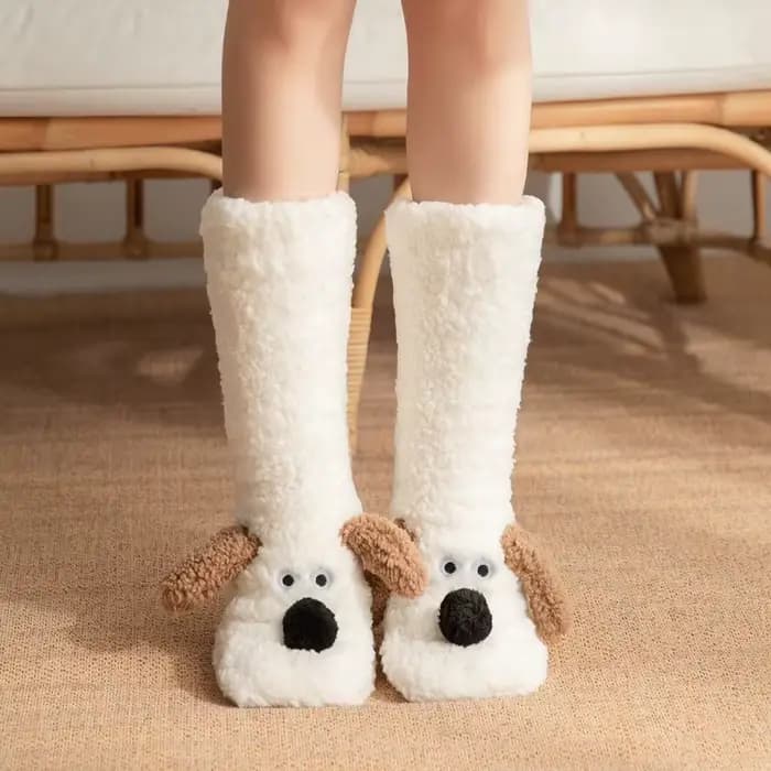 Nouveau chien chaussettes de neige chaussettes de sol dessin animé adulte chaussettes de sommeil cha