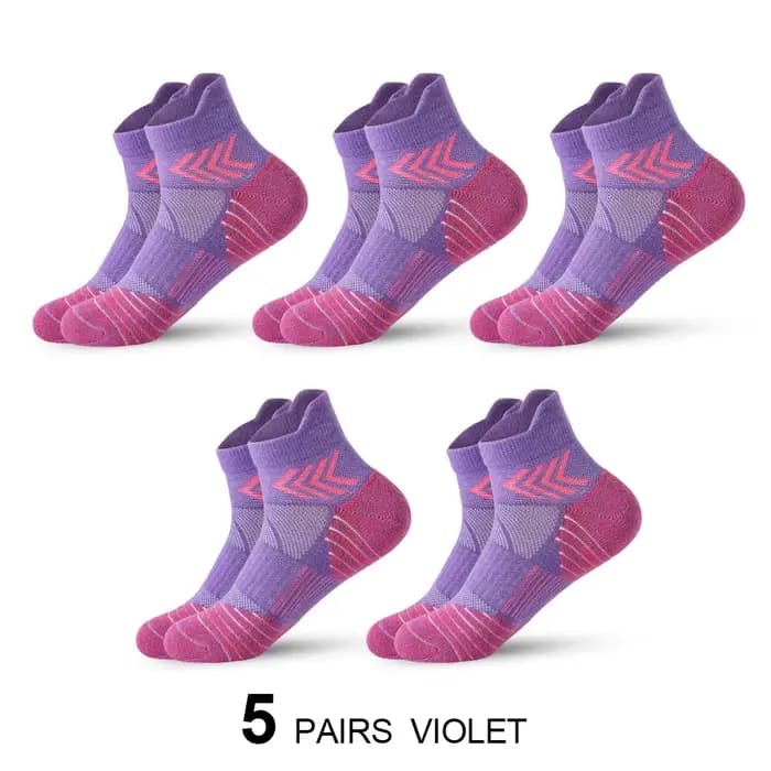 5 paires de chaussettes de basket-ball professionnelles pour femmes, course à pied, Marathon, entraî