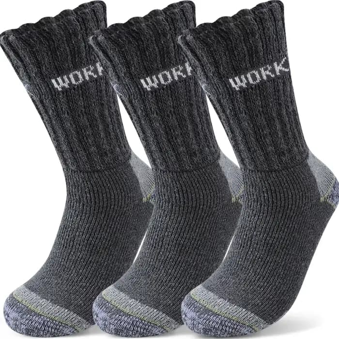 3 paires de chaussettes d'hiver épaisses pour hommes, chaussettes thermiques douces pour le travail,