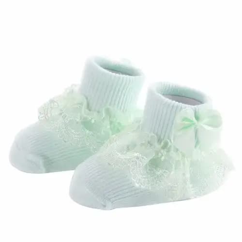 Chaussettes en coton avec nœud en dentelle pour bébé fille, style princesse, accessoires mignons pou