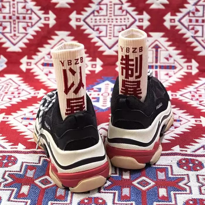 Chaussettes Hip Hop en coton avec caractères chinois pour hommes, chaussettes de skateboard décontra