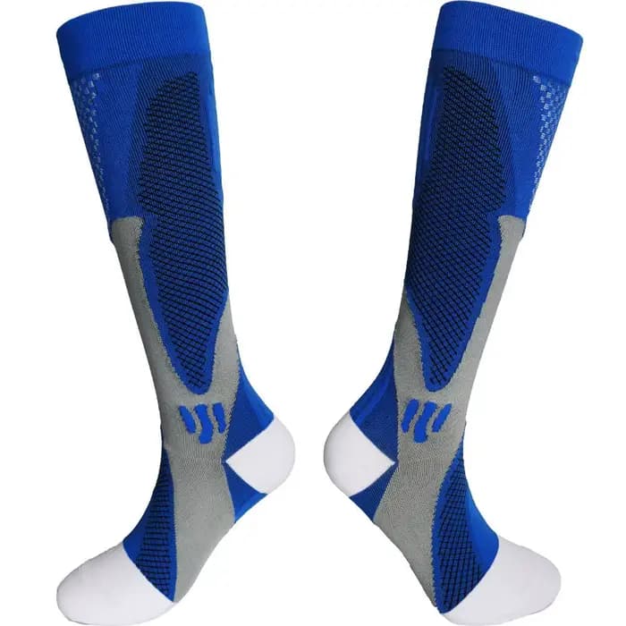 Chaussettes de Compression noires pour hommes et femmes, pour le Football, Anti-Fatigue, soulagement